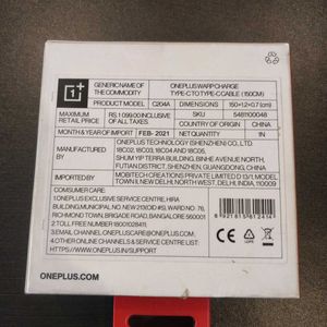 One Plus Warp Charger Cable Type C