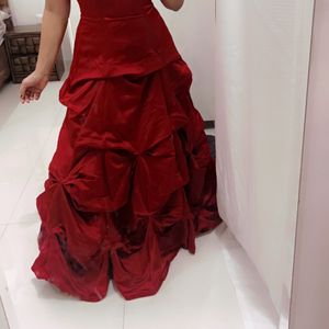 Maroon Princess Gown