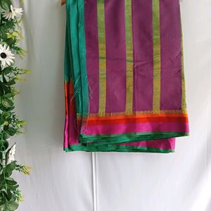 Leaf Green Maheshwari Silk Cotton Saree