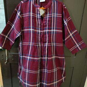 New Without Price Tag- Checkered Shirt Dress