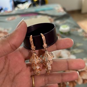 Beautiful Rose Gold Diamond Earrings