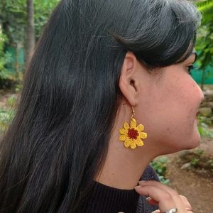 Handmade Crochet Flower Earrings