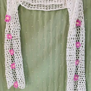 Crochet Bolero With Slit Sleeves