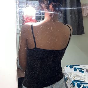 Shimmery Black Lace Top