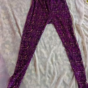 Leopard Purple Leggings Or Bottom (Women's)