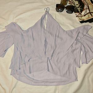 🔥Price Drop🔥 Forever 21 Halter Off-shoulder Flowy Lavender Top