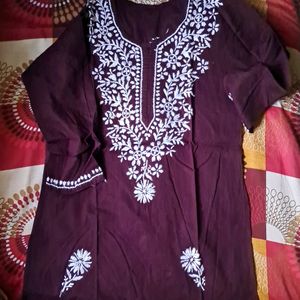 Short Chikankari Kurta