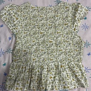 American Eagle Cute Floral Summer Peplum Top