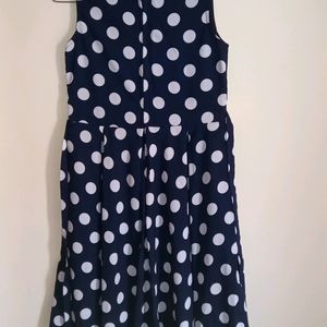 Polka Dots Flared Frock With Coat