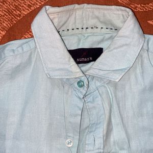 mens sea green cotton shirt new condition