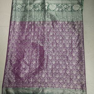 New Purple Colour Saree With Unstitched Blouse Pie