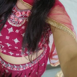 Crop Top Lehenga With Dupatta