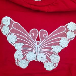 Red Beautiful Butterfly Top