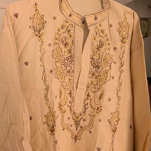 Cotton Kurta With Embroidery Work