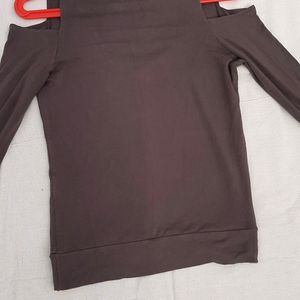 Imported Coffee Brown Colour Off Shoulder Top