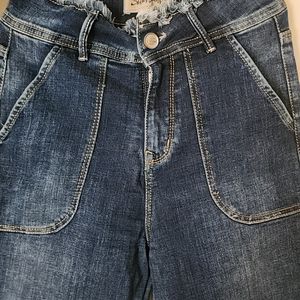 High Waist Flared Blue Denim