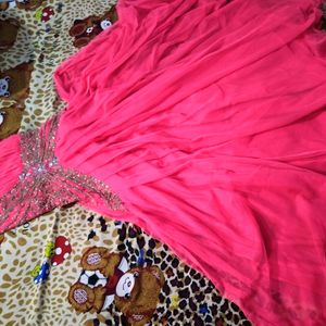 💓Diamond Work Hevy Flyer Pinkish Gown💓