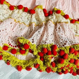 Embroided Dress With Pompom