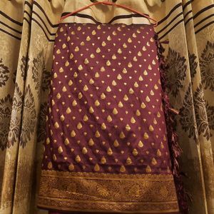 Maroon Colour Saree With Blouse