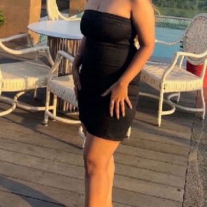 Brand New H&m Black Solid Tube Dress