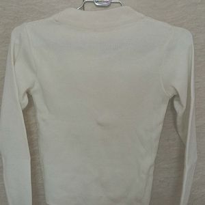 Girls White Wool Sweater