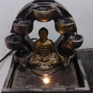Buddha Statue With Light And Water Fountain