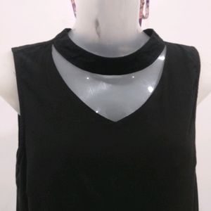 Black Sleeveless Choker Top