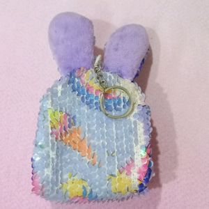 Cute Bunny Sequence Lavender Money Pouch