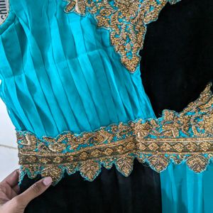 Dark Sea Green Ethnic Gown