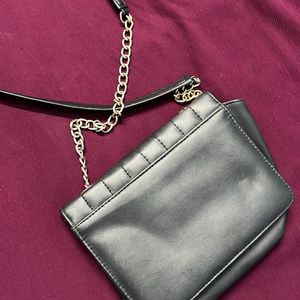 Leather Black Sling Bag