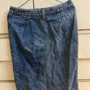 Pencil Denim Button Skirt