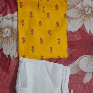 New Cotton Blend Kurta Pyjama Set