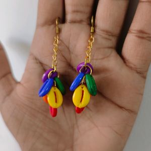 Rainbow Cowri Earrings