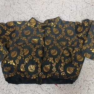 Black Banarsi Golden Blouse