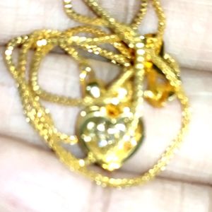 Heart Shape Pendant Golden Chain