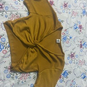 Mustard Crop Top Medium Size 34 36 38 Adjustable