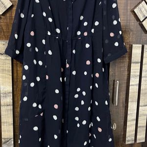 Navy Blue Polka Dot Dress