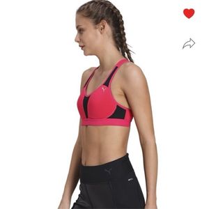 PUMAWomen Sports Lightly Padded Bra (Red, Black)