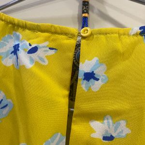 Yellow Casual Printed Top