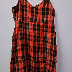 Pure Cotton Checked Sheath Dress