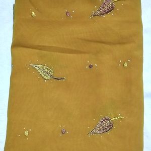 Mustard Saree With Lace