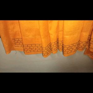 Eligent Yellow Saree With Beautiful Stone Work