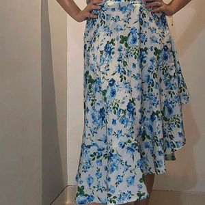 A Beautiful Wrap Skirt With floral Print