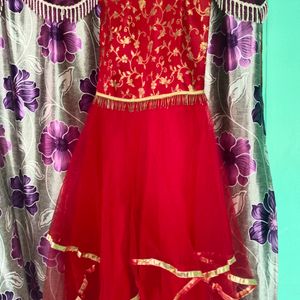 Red Flayered Gown