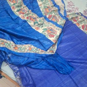 Ghicha Silk Sarees With Madhubani Painting