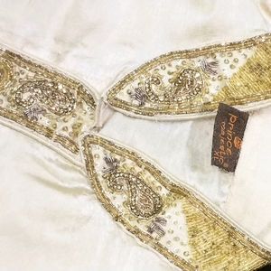 Shirwani cream Rhinestone free mala kardana