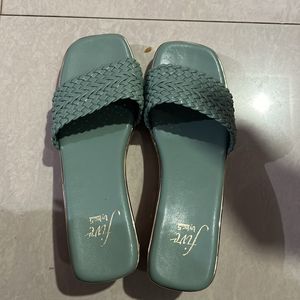 Five By Inc. Green Wedges Size UK4/EURO37