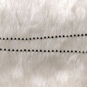 Silver Black Moti Anklets