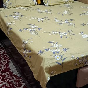 Double Bedsheet With Two Pillow Cover