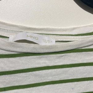 White Green Stripped T Shirt